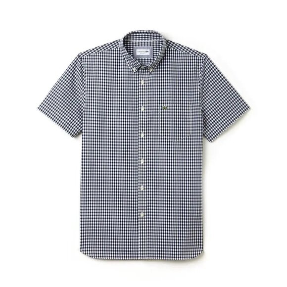 MEN´S SLIM FIT GINGHAM POPLIN SHIRT - Picture 1 of 6